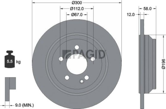 PAGID 55727NC Bremseskive