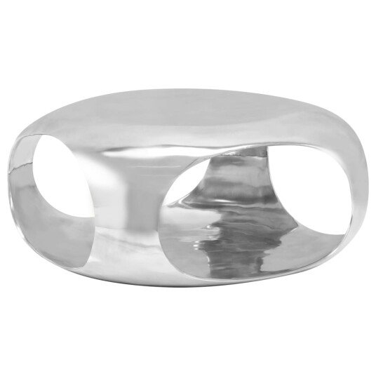 Salongbord støpt aluminium 70x70x32 cm sølv 8718475611134
