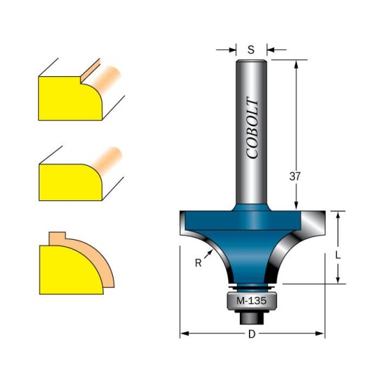 Cobolt 217-080 Avrundingsfres R=8 D=29 L=13 Maskintilbehør & forbruk