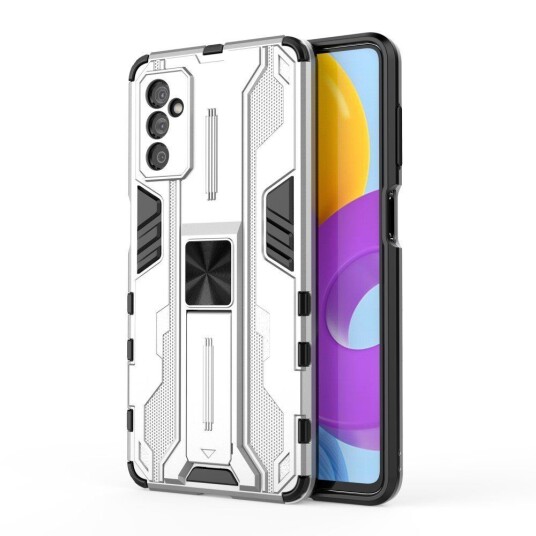 INCOVER Samsung Galaxy M52 (5G) Håndverker Bakdeksel med Kickstand - Sølv