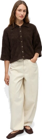 Object Objkaisa Flora 3/4 Lo Knit Cardigan Noos Brown L