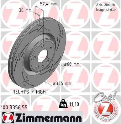 Bremseskive ZIMMERMANN 100.3356.55