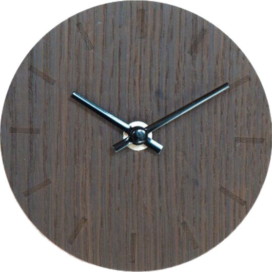 Hemverk - Dark Oak klokke 12 cm mørk eik m/svart viser Hemverk - Dark Oak klokke 12 cm mørk eik m/svart viser