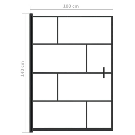 Dusjdør ESG 100x140 cm svart