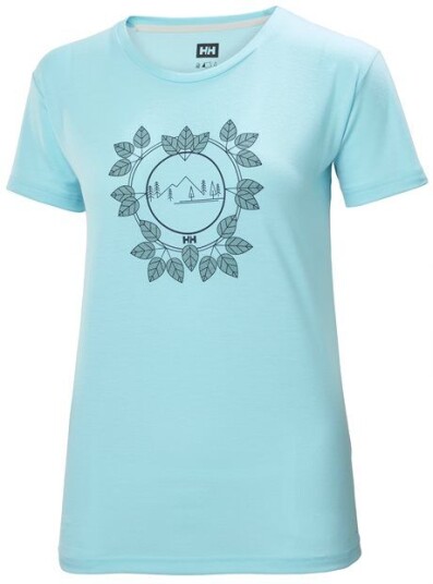 Helly Hansen Skog Graphic t-shirt , dame Glacier Blue XS Helly Hansen Skog Graphic t-shirt , dame Glacier Blue XS