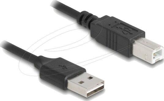 Delock Usb Kabel Usb Hann Reversibel Til Usb Type B Hann Usb 2.0 80 Cm Rullet Sammen Easy Usb Svart