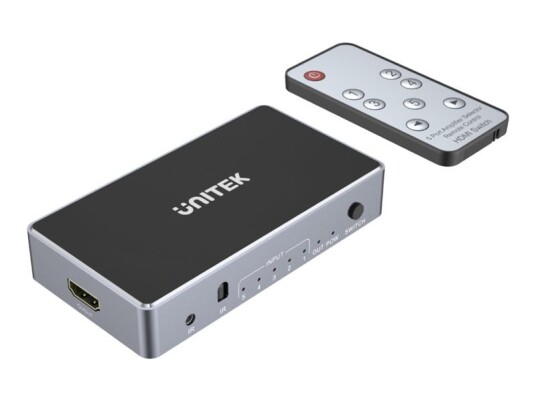 Unitek - Video/Lyd Splitter/Bryter - 5 In, 1 Out, 4K X Hdmi - Stasjonær Unitek - Video/Lyd Splitter/Bryter - 5 In, 1 Out, 4K X Hdmi - Stasjonær