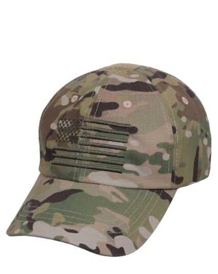 Rothco Tactical Operator Cap med amerikansk flagg Beige