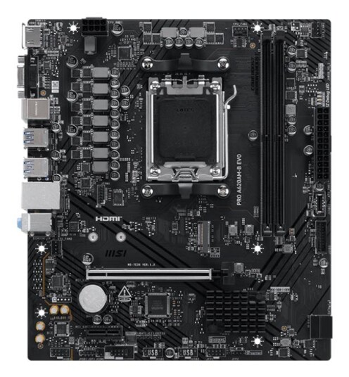 Msi Pro A620AM-B Evo Micro ATX Hovedkort med Socket AM5 og USB 3.2 Msi Pro A620AM-B Evo Micro ATX Hovedkort med Socket AM5 og USB 3.2