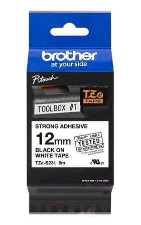 Brother TZS-231 - Black On White - Roll (1.2 cm x 8 m)