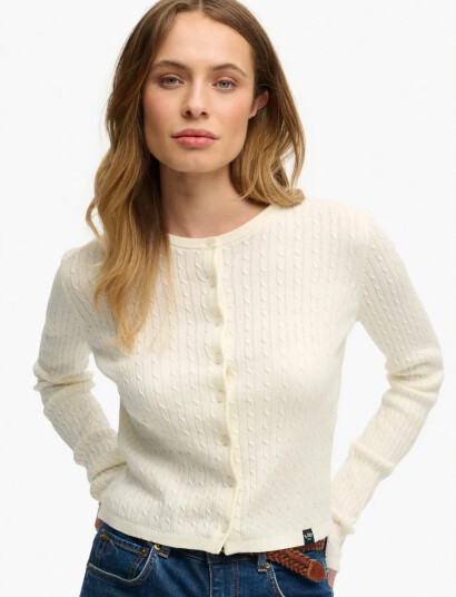 Superdry Lw Essential Cardigan   Cream   14