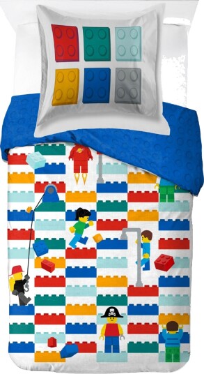 Licens LEGO sengetøy 100% bomull Junior sengetøy 100x140 cm LEGO klosser