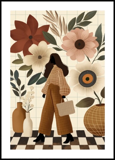 Chic Woman Floral Style Plakat / 21x30