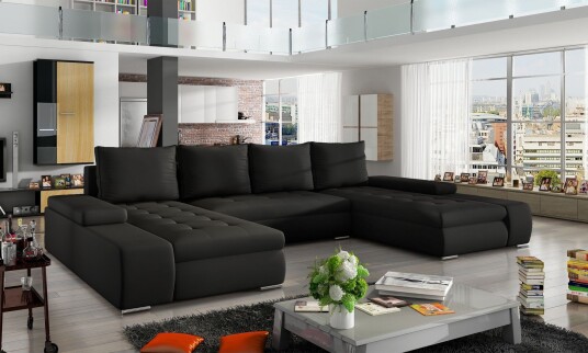 Jurtiga Sovesofa med Dobbeldivan Svart