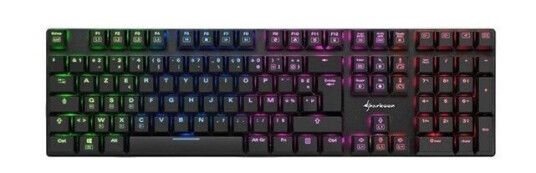 Sharkoon Purewriter Rgb - Tastatur - Bakgrunnsbelyst - Usb - Fransk - Tastsvitsj: Kailh Blue - Svart