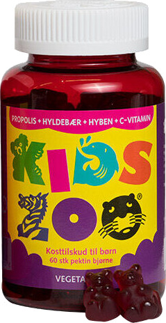 Kids Zoo Propolis M/hyllebær, Nyper + Cvit Vegetabilsk - 60 Tabletter Kids Zoo Propolis M/hyllebær, Nyper + Cvit Vegetabilsk - 60 Tabletter