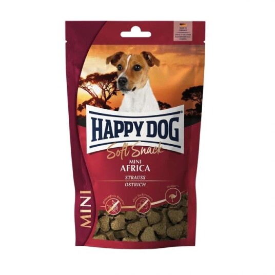 Happy Dog Mykt Hundegodteri Mini Africa med Struts og Potet 100 g