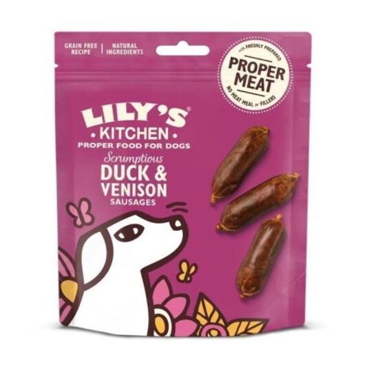 Lily's Kitchen Duck & Venison sausages Godbiter til hund 70 g Lily's Kitchen Duck & Venison sausages Godbiter til hund 70 g