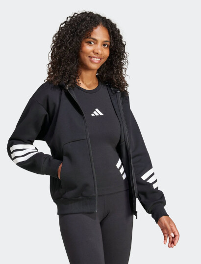 Adidas Sportswear W Fi 3S Fz Hd Black S Adidas Sportswear W Fi 3S Fz Hd Black S