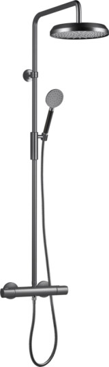 Tapwell ARM5200 Takdusj med trykk- og termostatstyrt dusjbatteri-Brushed Black Chrome