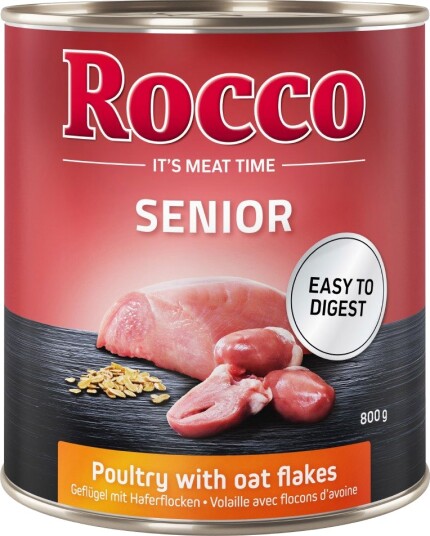 Rocco Våtfôr Senior Fjærkre & Havregryn 24 X 800 G