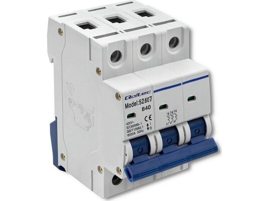 Qoltec B40 Effektbryter | Sikring | Ac | 40A | 3P