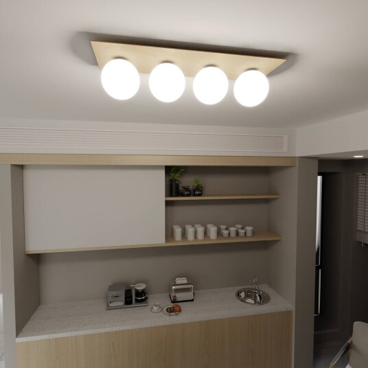 EMIBIG LIGHTING Taklampe Kenzo kantet brun/hvit 4 lyskilder