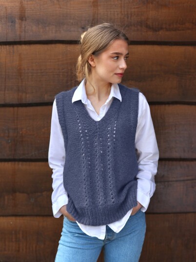 EAST vest jeansblå