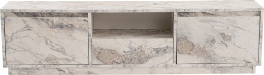 Gulliver Tv-benk 160x30 cm - Lys Beige/Marmor