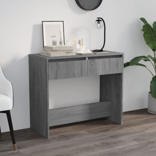 vidaXL Konsollbord grå sonoma eik 89x41x76,5 cm stål