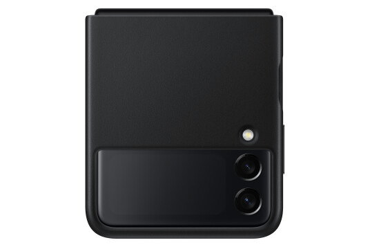 Samsung Galaxy Z Flip3 Leather Cover, Black