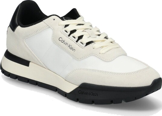 Calvin Klein Toothy Runner Laceup Su-Ny - BRIGHT WHITE MARSHMALLOW BLACK - 42