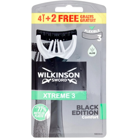 Wilkinson Sword Engangsskraper Extreme 3 Comfort Black Edition 6 pcs.