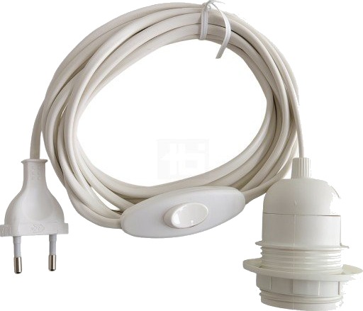 TBI ledning med E27 fatning og bryter hvit TBI ledning med E27 fatning og bryter hvit