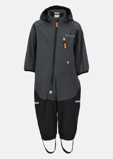 Holmenkollen Softshell Overall Infant Charcoal Melange/ Black 68  Regnjakker