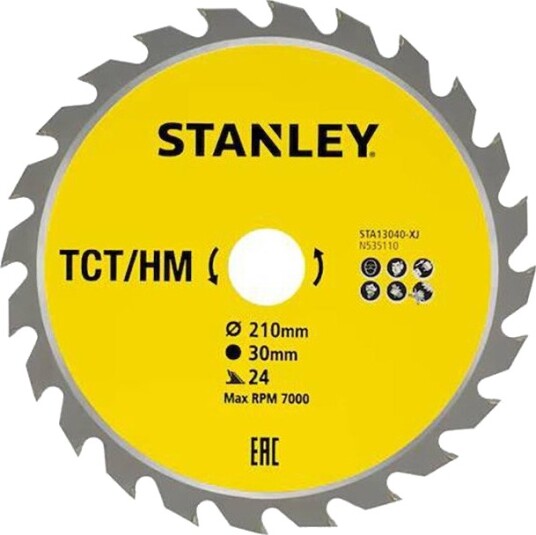 Stanley STA13040 Sirkelsagblad - 210mm, 30mm, 24 tenner Stanley STA13040 Sirkelsagblad - 210mm, 30mm, 24 tenner