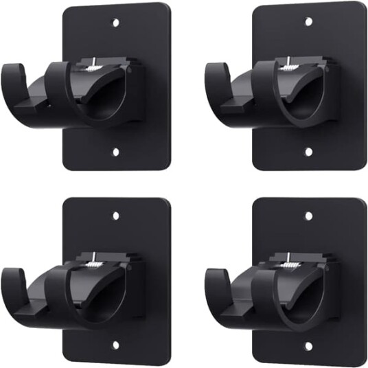 4 Selvklebende gardinstangfester gardinstangfester uten boring for bad soverom stue kjøkken svart