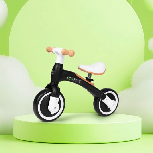 Balansesykkel med pedaler trening 3 i 1 sidehjul svart ECOTOYS Balansesykkel med pedaler trening 3 i 1 sidehjul svart ECOTOYS