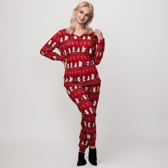 Martinex Vinterhjerte Mummi pyjamas til dame Red S