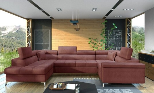 Hjørnesofa Eltap Thiago 342x208x88 cm Monolith 63 Rosa Venstre