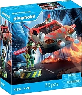 PLAYMOBIL Hero med Multifunksjonskjøretøy - Rød