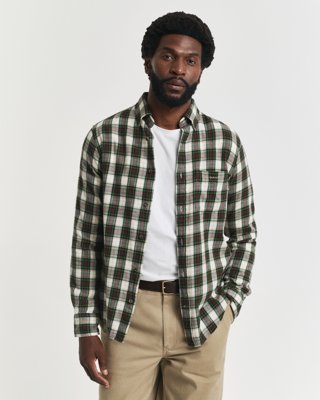 Gant Klassisk Regular Fit Flanellskjorte Med Ruter Cream L Gant Klassisk Regular Fit Flanellskjorte Med Ruter Cream L