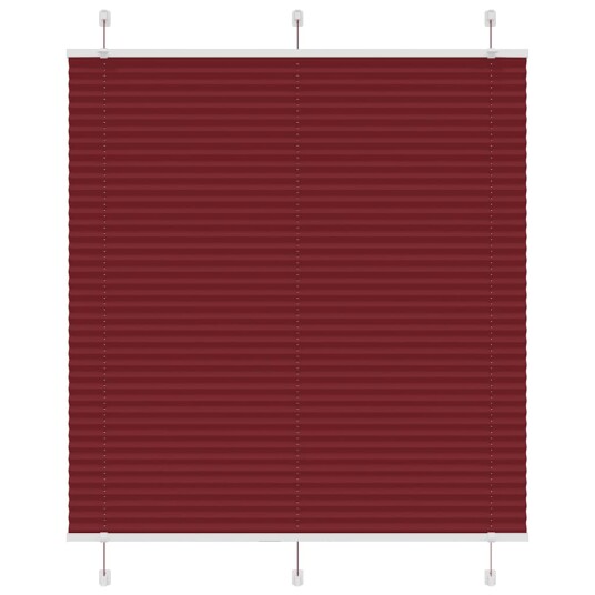 Plisségardin Bordeaux Rød 115x100 cm Stoffbredde 114,4