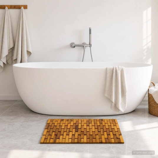 vidaXL Badematter 2 stk. Naturlig 44 x 60 cm Solid akasietre