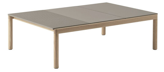 Muuto Couple 2 Plain-1 Wavy salongbord 120 x 84 x 35 cm Taupe-oak