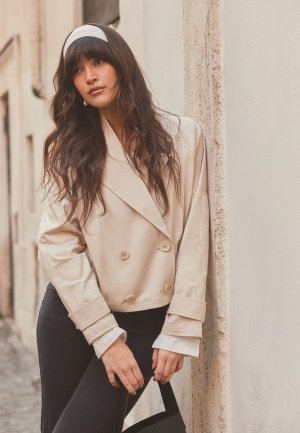 BUBBLEROOM Rayne Short Trench Coat Light beige XL BUBBLEROOM Rayne Short Trench Coat Light beige XL