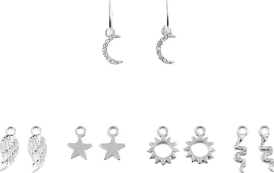 Mango Multi Charms Earrings Silver ONE SIZE