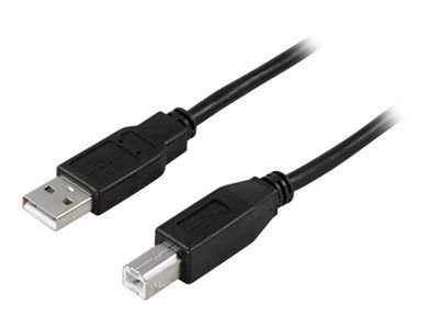 Deltaco USB 2.0 5m Kabler - USB A til USB B - Sort