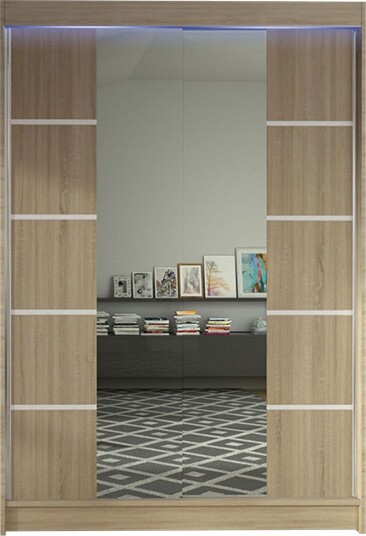 Liverpool Garderobe med Speil 120x200 cm - Beige