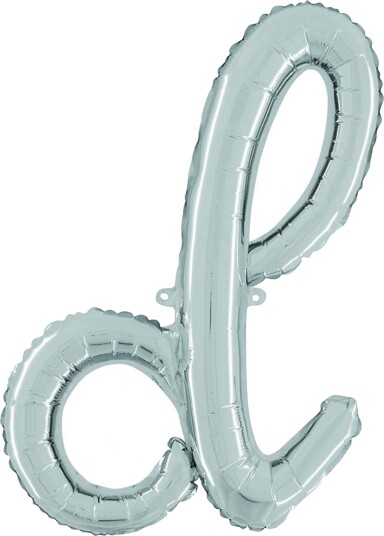 Ballongkungen Bokstavballong Script Silver Bokstav D 34704S